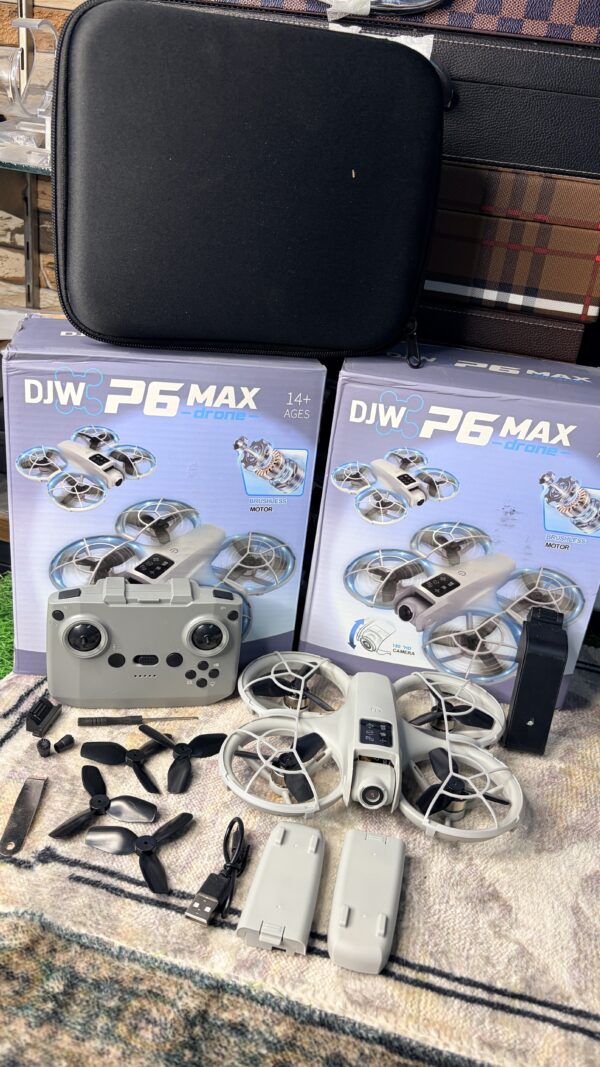 DJW P6 Max Drone with 4K HD Camera, Brushless Motor & Obstacle Avoidance | Foldable RC Camera Drone for Beginners