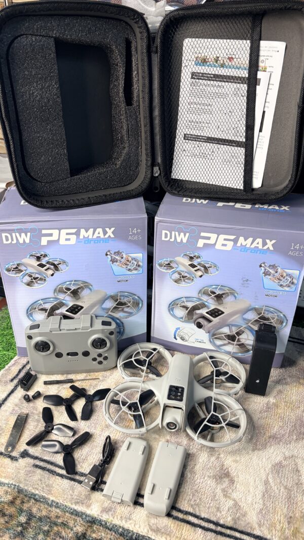 DJW P6 Max Drone with 4K HD Camera, Brushless Motor & Obstacle Avoidance | Foldable RC Camera Drone for Beginners