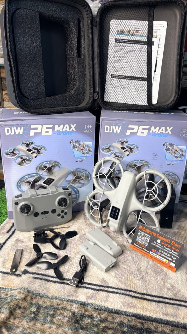 DJW P6 Max Drone with 4K HD Camera, Brushless Motor & Obstacle Avoidance | Foldable RC Camera Drone for Beginners
