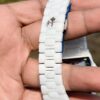 Luxury White Ceramic Analog Watch for Men & Women | Premium Sky Blue Dial Watch – MobzLuxuria