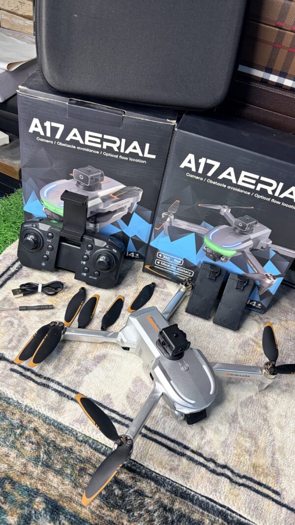 A17 Aerial Drone with Dual Camera, Obstacle Avoidance & Optical Flow | Foldable RC Drone for Beginners