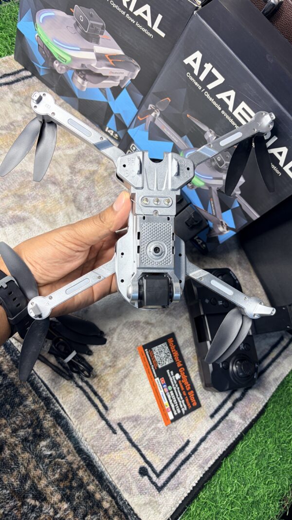A17 Aerial Drone with Dual Camera, Obstacle Avoidance & Optical Flow | Foldable RC Drone for Beginners